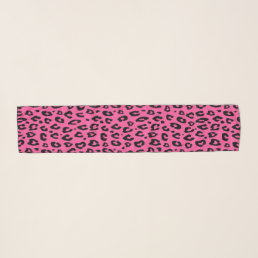 Pink leopard animal print chiffon scarf