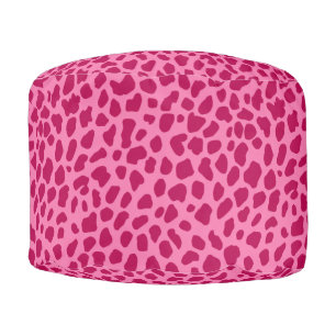 Pink Leopard Animal Print Girly Glam y2k Aesthetic Pouf