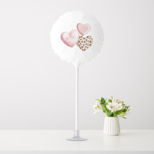 Pink Leopard Animal Print Hearts Love Balloon