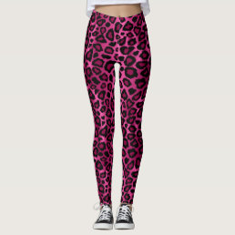 Pink Leopard Animal Print Leggings