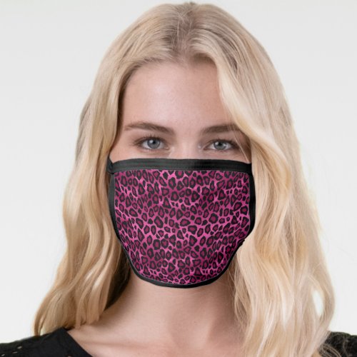 Pink Leopard Animal Print Pattern Face Mask