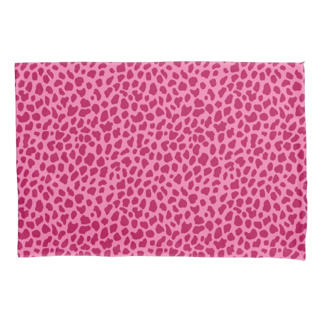 Pink Leopard Animal Print Retro Chic y2k Aesthetic Pillow Case (Front)