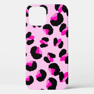 Pink leopard. Animal skin pattern. Leopard. Panthe iPhone 12 Case