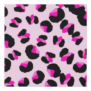 Pink leopard. Animal skin pattern. Leopard. Panthe Faux Canvas Print
