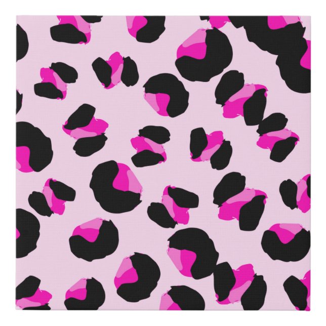Pink leopard. Animal skin pattern. Leopard. Panthe Faux Canvas Print (Front)