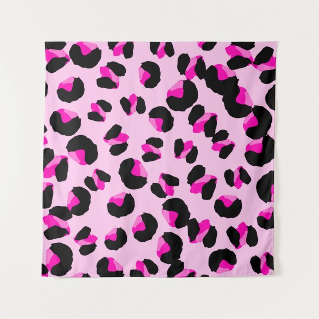 Pink leopard. Animal skin pattern. Leopard. Panthe Tapestry (Front)