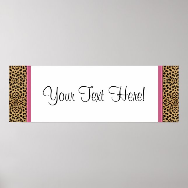 Pink Leopard Baby Shower Banner Poster (Front)