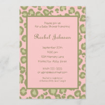 Pink Leopard Baby Shower Invitation