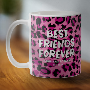 Pink Leopard BFF Best Friend Besties Coffee Mug