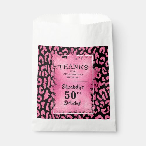 Pink Leopard Birthday Party Favor Bag