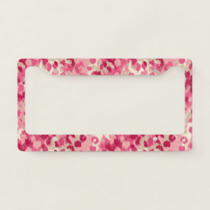 Pink Leopard Brush Stroke Seamless Pattern License Plate Frame