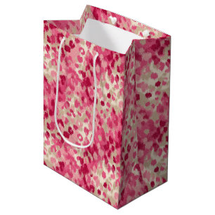 Pink Leopard Brush Stroke Seamless Pattern Medium Gift Bag