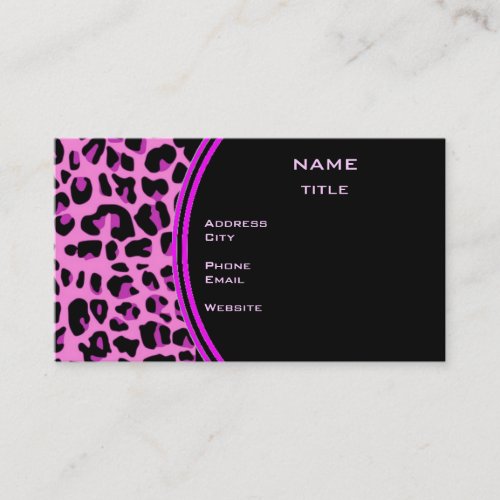 Pink Leopard Business Card