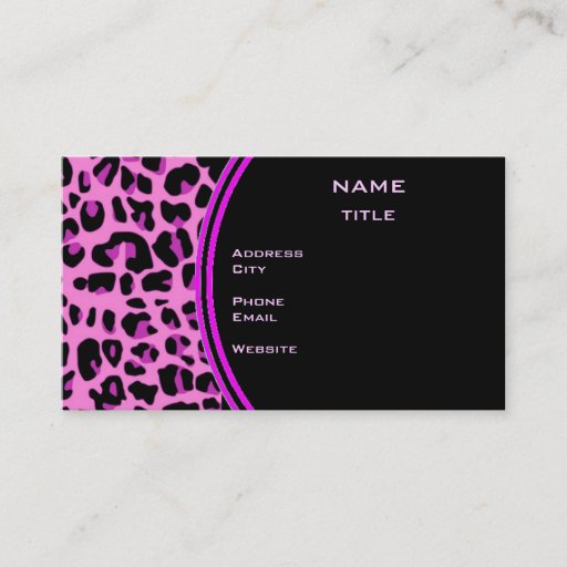 Customizable Pink Leopard Business Card