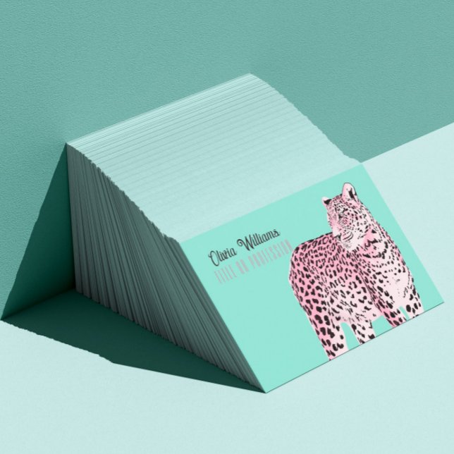 Pink Leopard  Business Card (Creator Uploaded)