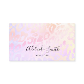 pink leopard business card