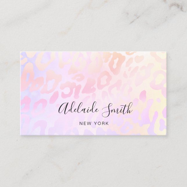 pink leopard business card (Front)