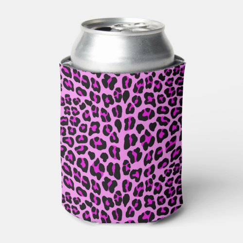 Pink Leopard Can Cooler
