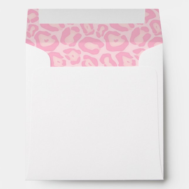 Pink Leopard Cheetah Print Safari Invitation Envelope (Back (Bottom))