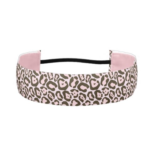 Pink Leopard Cheetah Wild Animal Print Pattern Athletic Headband