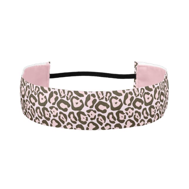 Pink Leopard Cheetah Wild Animal Print Pattern Athletic Headband (Front)