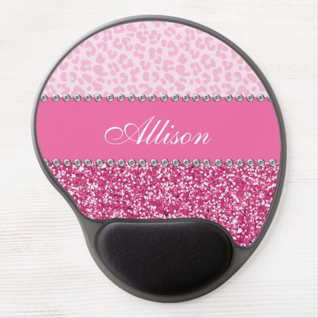 Pink Leopard Chic Diva Mouse Pad (Front)