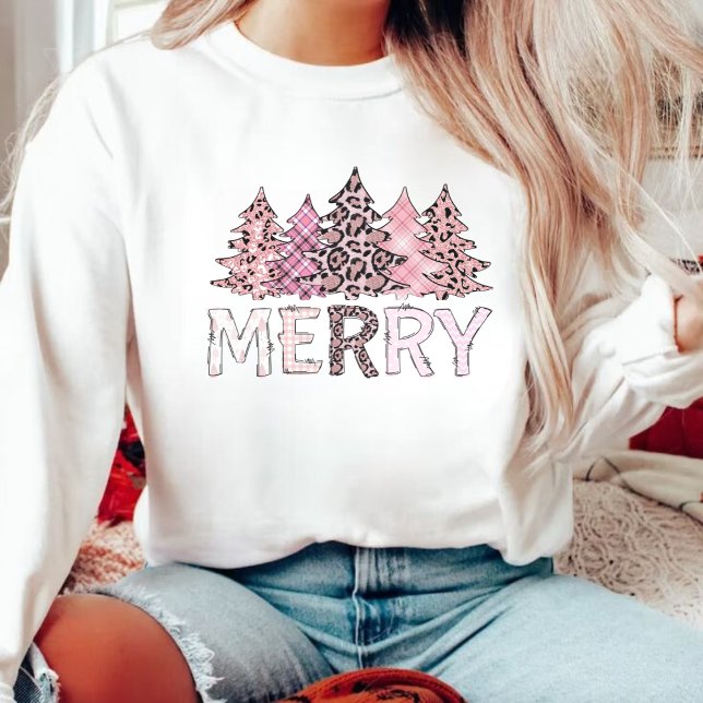 Pink Leopard Christmas  Winter Cozy  Sweatshirt (Creator Uploaded)