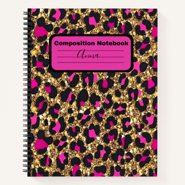 Pink Leopard Composition Notebook (Front)