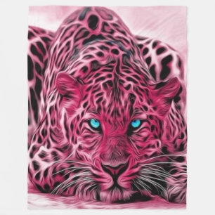 Pink Leopard Custom Fleece Blanket, Large
