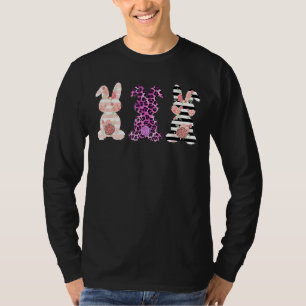 Pink Leopard Easter Bunny Rabbi Cute Easter Day Ki T-Shirt