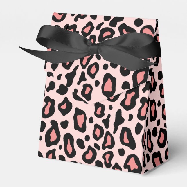 Pink Leopard Favor Box (Front Side)