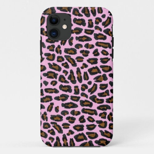 Pink Leopard Fur iPhone 11 Case