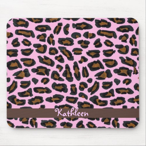 Pink Leopard Fur Girly Mousepad