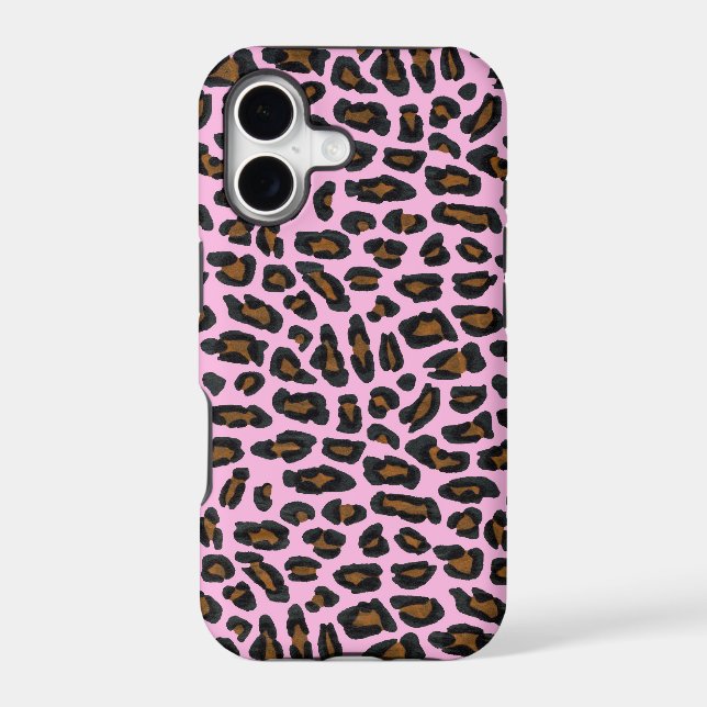 Pink Leopard Fur Iphone Case (Back)