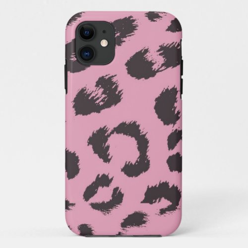 Pink Leopard Fur Pattern iPhone 11 Case