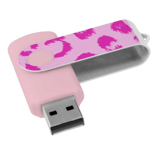 Pink Leopard Fur Pattern USB Flash Drive