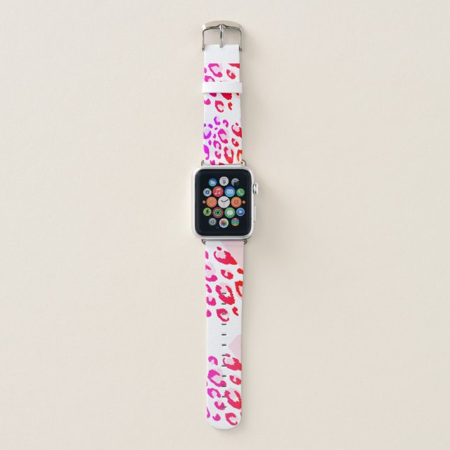  Pink Leopard Geometric  Apple Watch Band (Front)