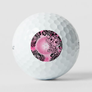 Pink Leopard Harmony Golf Balls