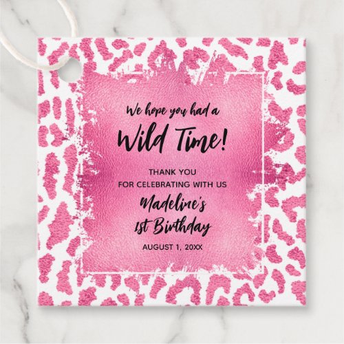 Pink Leopard Jungle Safari Birthday Thank You Favor Tags