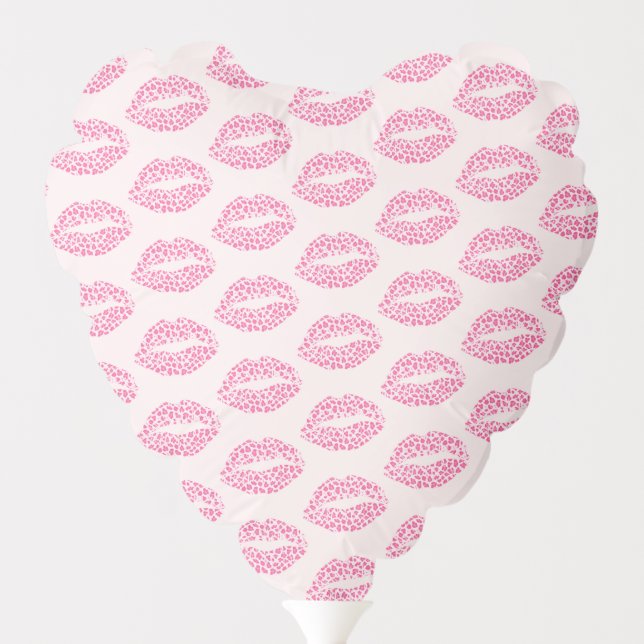 Pink Leopard Kisses - Valentine's Day Balloon (Back)