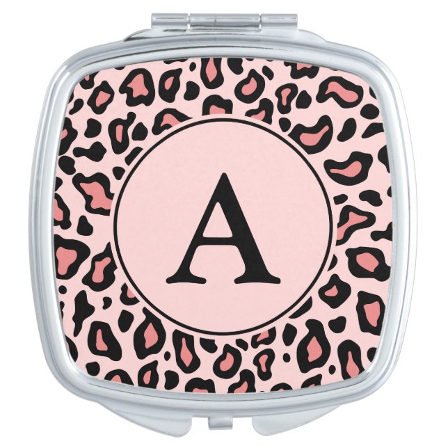 Pink Leopard Monogram Compact Compact Mirror (Front)