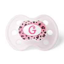 Pink Leopard Monogram Pacifier