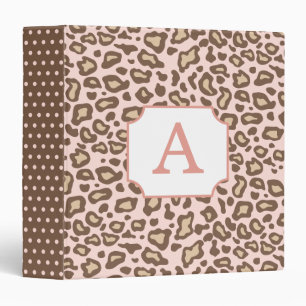 Pink Leopard Monogram School Scrapbook Binder Gift
