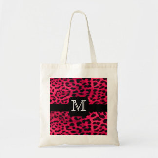 Pink Leopard Monogram Tote Bag