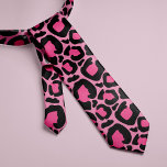 Pink Leopard Neck Tie<br><div class="desc">Leopard print custom tie</div>