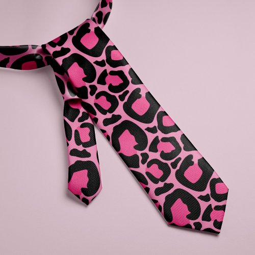 Pink Leopard Neck Tie