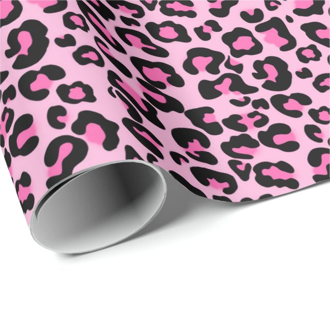 Pink leopard pattern baby girl's wrapping paper (Roll Corner)