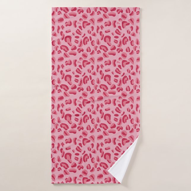 Pink Leopard Pattern Bath Towel (Bath Towel)