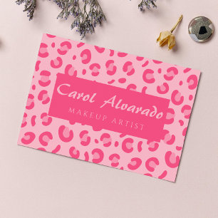 Pink Leopard Pattern Business Card