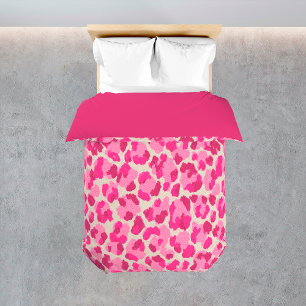 Pink Leopard Pattern Girly Bedroom Duvet Cover